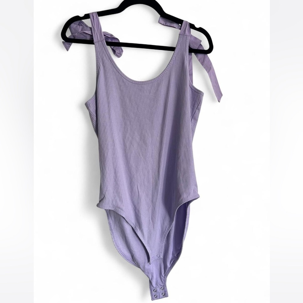 Never work Lavender Ribbed Bodysuit